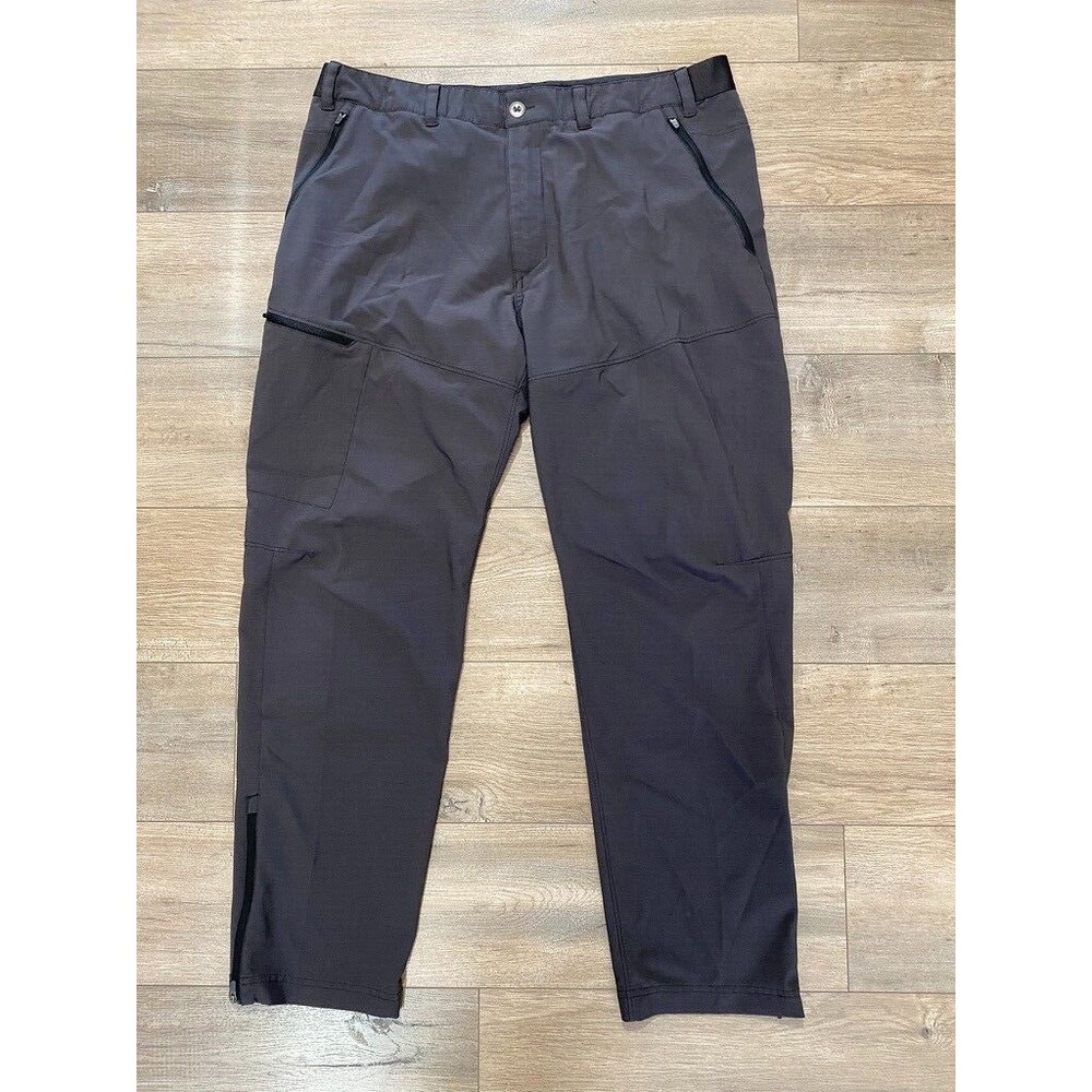 Patagonia Mens 36X30 Terravia Hiking Pants Black Gray Hike Outdoor Zip Pocket